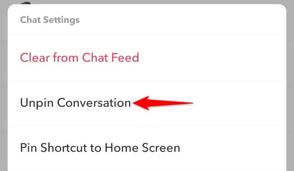 Unpin Someone on Snapchat